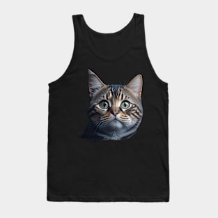 Grey Tabby Cat Tank Top